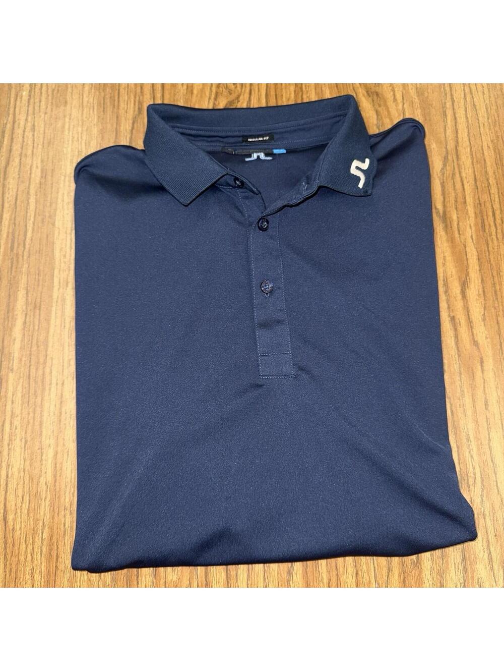 J Lindeberg Tour Tech Long Sleeve Polo Shirt Reg TX Jersey Navy Golf Size Xl